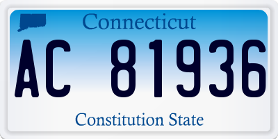 CT license plate AC81936