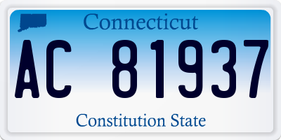 CT license plate AC81937