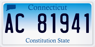 CT license plate AC81941