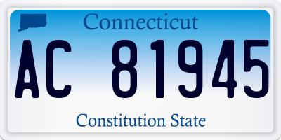 CT license plate AC81945