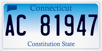CT license plate AC81947