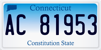 CT license plate AC81953