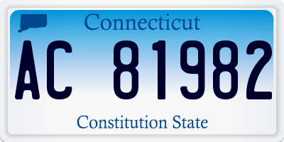 CT license plate AC81982
