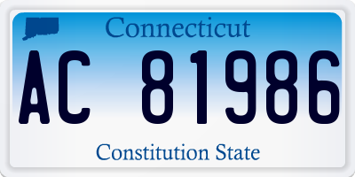 CT license plate AC81986