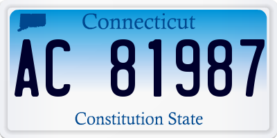 CT license plate AC81987