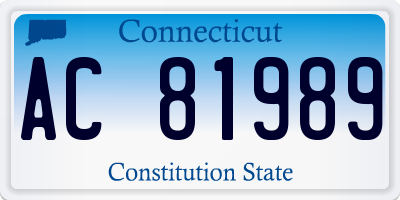 CT license plate AC81989