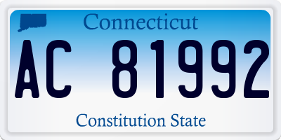 CT license plate AC81992