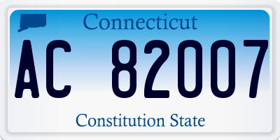 CT license plate AC82007