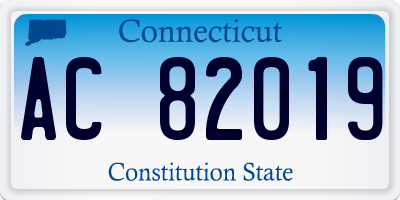 CT license plate AC82019
