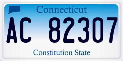 CT license plate AC82307