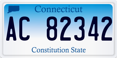 CT license plate AC82342
