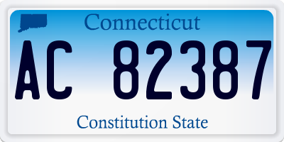 CT license plate AC82387
