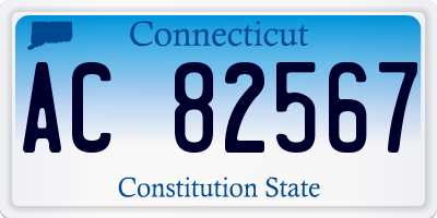 CT license plate AC82567