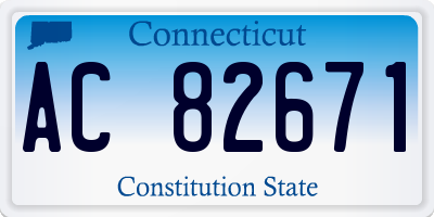 CT license plate AC82671