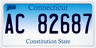 CT license plate AC82687