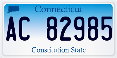 CT license plate AC82985