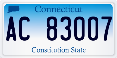 CT license plate AC83007