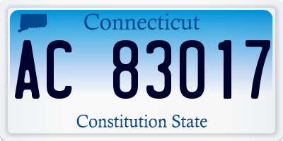 CT license plate AC83017