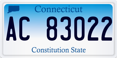 CT license plate AC83022