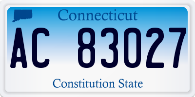 CT license plate AC83027