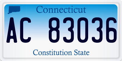 CT license plate AC83036