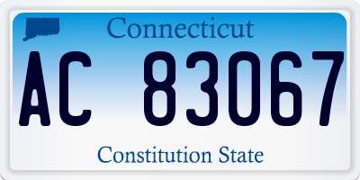 CT license plate AC83067