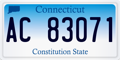 CT license plate AC83071