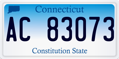 CT license plate AC83073