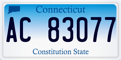 CT license plate AC83077