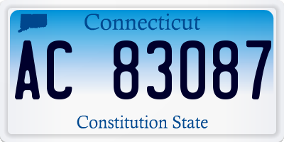 CT license plate AC83087