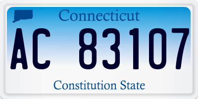 CT license plate AC83107