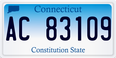 CT license plate AC83109