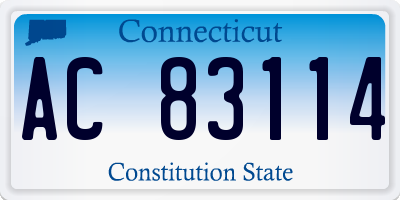 CT license plate AC83114