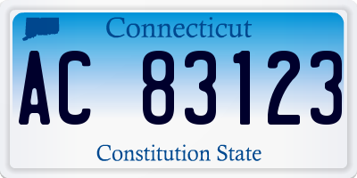 CT license plate AC83123