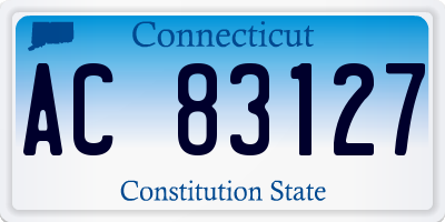 CT license plate AC83127