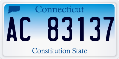 CT license plate AC83137