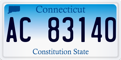 CT license plate AC83140
