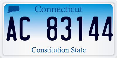 CT license plate AC83144