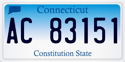 CT license plate AC83151