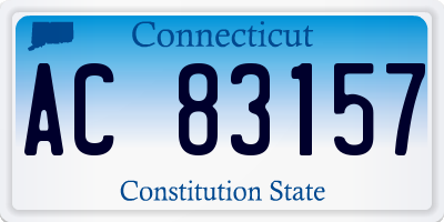CT license plate AC83157