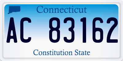 CT license plate AC83162