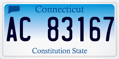 CT license plate AC83167