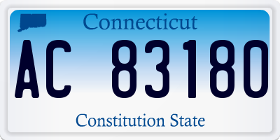 CT license plate AC83180