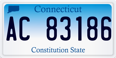 CT license plate AC83186