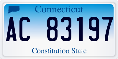 CT license plate AC83197