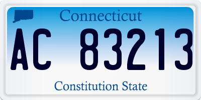 CT license plate AC83213