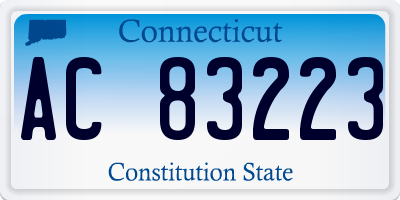 CT license plate AC83223