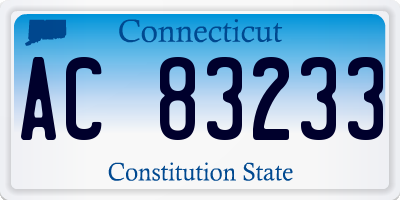 CT license plate AC83233