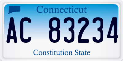 CT license plate AC83234