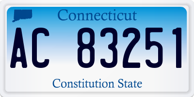 CT license plate AC83251